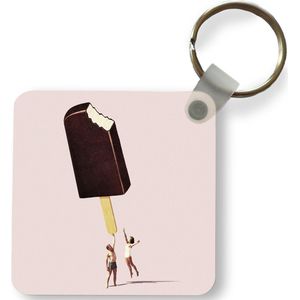 Sleutelhanger - Uitdeelcadeautjes - IJs - Chocolade - Pastel - Vintage - Plastic