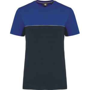 WK. Designed To Work Ecologisch tweekleurig uniseks T-shirt met korte mouwen WK304 - Navy / Royal Blue - XXL