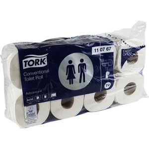 Voordeelverpakking van 3 x Tork Traditioneel Toiletpapier Advanced T4, 2-laags, 30mtr/10cm, 8x8 rol (110767)