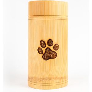 Honden urn met pootafdruk | 15 x 5cm | Bamboe