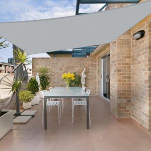 Zonnezeil, rechthoekig, 2 x 3 m, waterdicht, PES polyester, zonwering, windscherm, waterafstotend, uv-bescherming, voor balkon, tuin, terras, grijs