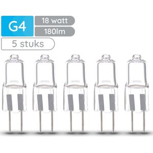 Modee Halogeen Lamp G4 - 18W 2700K 180 LM 12V - Halogeen Lamp insteek - Warm Wit - 5 stuks