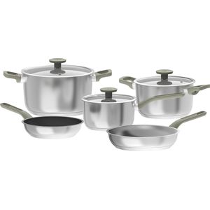 LEO 8-delige kookpotten set Bolt - Groen - PFAS-vrij