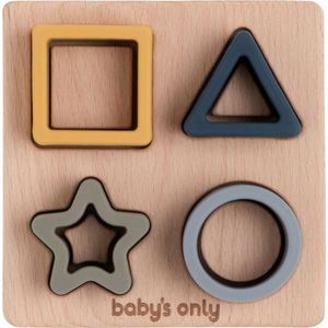 Baby's Only Houten vormenpuzzel met siliconen figuurtjes - Baby puzzel - Baby speelgoed - Earth - Baby cadeau