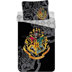 Harry Potter Crest Dekbedovertrek - Eenpersoons - 140 x 200 cm - Katoen