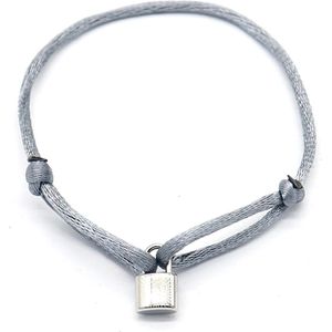 Armband Dames - Hangslot RVS - Lengte Verstelbaar - Grijs en Zilverkleurig