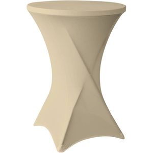 Statafelrok Champagne / Beige 80cm - Statafelhoes - Tafelrok - ∅80-85x110cm - Tafelrokkenshop.nl