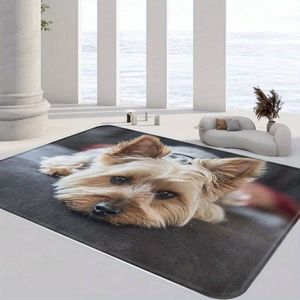 Vloerkleed Yorkse terrier - anti-slip - tapijt - keukenkleed - salontafel kleed - woonkamer - slaapkamer - foam - 120 x 160 cm