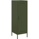 vidaXL - Hoge - kast - 36x39x113 - cm - staal - olijfgroen