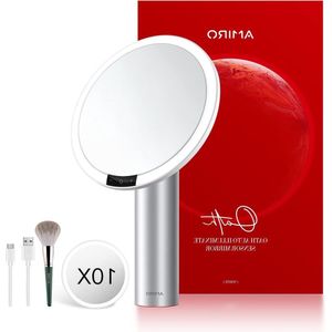 9-inch Make-upspiegel met slimme sensor en touch-bediening - 3 kleuren - 6 helderheden - oplaadbaar en draadloos - geheugenfunctie - vrije rotatie - cadeau voor dames - wit