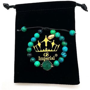 GS Imperial® | Dames Armband | Natuursteen Armband Vrouwen| Crystal Armband Dames | Chrysocolla kralen | Armband Vrouwen