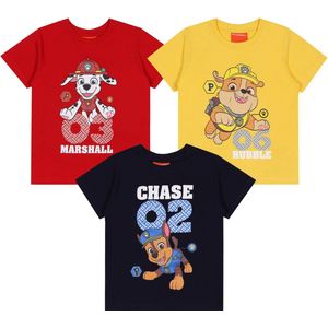 Paw Patrol - Katoenen T-shirt met korte mouwen voor jongens, set van 8