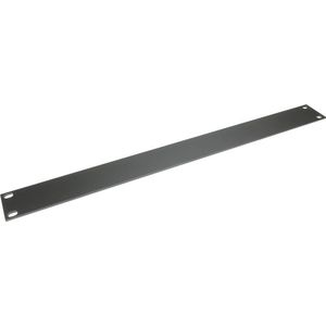 R1275/1Uk Penn Elcom frontplaat, aluminium, plat, 1 HE, zwart