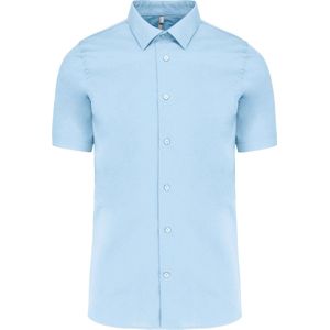 Heren stretch overhemd korte mouwen merk Kariban maat XL Lichtblauw
