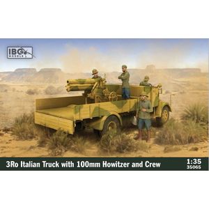 1:35 IBG Models 35065 3Ro Italian Truck with 100mm Howitzer - and Crew Plastic Modelbouwpakket
