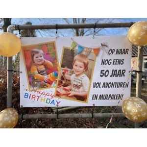 Creaties van Hier - Spandoek - 50 jaar - Abraham - 110x70 cm