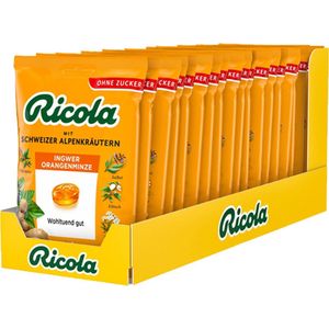 Ricola - Gember Sinaasappel Munt Suikervrij - 18x 75g