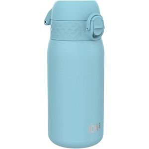 Gepersonaliseerd Ion8 RVS Kinderfles, 400ml/13oz, Lekvrij, Gemakkelijk te openen, Veilige sluiting, Vaatwasmachinebestendig, Klapdeksel, Draaggreep, Duurzame metalen drinkfles, Alaska Blauw.