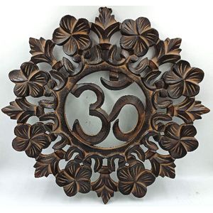 N3 Collecties Wonen-Woonaccessoires -Handgemaakte houten OM OHM Wall Decor hangende kunst Yoga