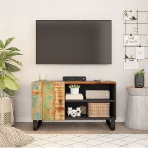 The Living Store Tv-meubel Massief Gerecycled Hout - 80 x 33 x 46 cm - Uniek en trendy design
