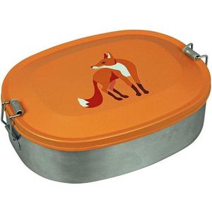 THE ZOO COLLECTION - broodtrommel, roestvrij staal, LUNCHBOX, fox, vos, mat