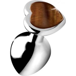 XR Brands Tiger Eye Heart - Butt Plug - Medium brown