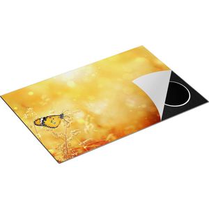 Chefcare Inductie Beschermer Oranje Vlinder in het Oranje Veld - 80,2x52,2 cm - Afdekplaat Inductie - Kookplaat Beschermer - Inductie Mat