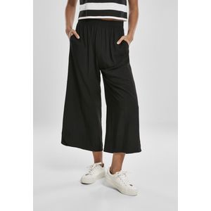 Urban Classics - Ladies Wide Viscose Culotte black Flared broek - S - Zwart