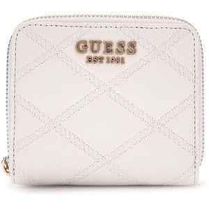 GUESS Portemonnee Tamsin Small Zip Around Wallet Cream White Wit