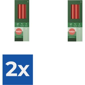 Bolsius Dinerkaarsen Delicate Red 230/20 - Voordeelverpakking 2 stuks