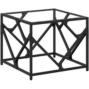 vidaXL Salontafel - Salontafels - Bijzettafel - Banktafel - Salontafel met transparant glazen blad 50x50x41 cm staal