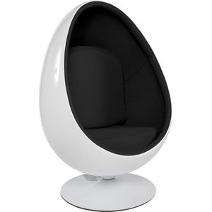 Alterego - COCOON - Ei fauteuil - Wit - 90x90x133 cm