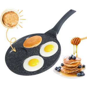 Crêpemaker - pancake pannenkoeken 4 kop marmeren anti aanbaklaag