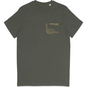T Shirt Heren - Gepersonaliseerd - Trotse Vader Cadeau - Groen Khaki - L