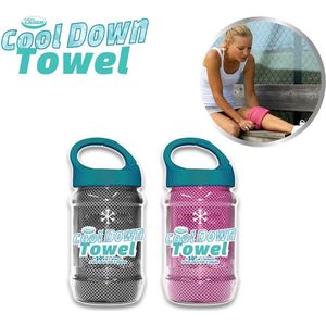 Cool Down Towel - Grijs/Roze - Cooling Towel Set van 2 - Verkoelende handdoek voor wandelen, hardlopen, tennis, reizen, fitness en yoga - Koeldoek nek - Towel Cooling - Airflip Cooling Towel