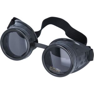 Steampunk Bril / Steampunk goggles zwart - Steampunkbril