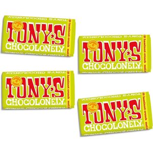 Tony's Chocolonely Melk Romige Hazelnoot Crunch​ Chocolade Reep - 4 x 180 gram