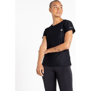 Het Dare2B Defy II T-shirt met korte mouwen - dames - Q-Wic - lichtgewicht - Zwart