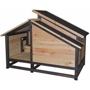 duvoplus Woodland Design hondenhok Barking Bungalow 127x76x95cm houtkleurig