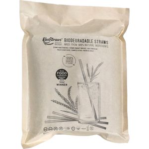 RiceStraws™ RiceStraws™, Composteerbare rietjes van rijst, HET ecologische alternatief voor plastic & papieren rietjes - Promobox : Alle kleuren – 20/15cm – ⌀ 8mm – 1800 rijst rietjes