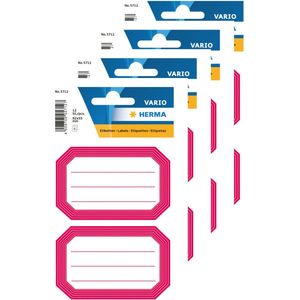 Herma Keuken/voorraadkast etiketten/stickers - 60x - roze/wit