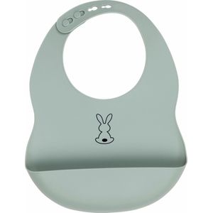 Nattou Slabbetje met Opvangbakje - Silicone - 25 cm  - Groen