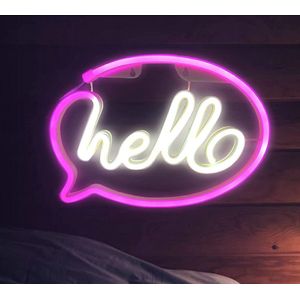 Neon lamp - Hello - Roze - Wandlamp