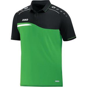 Jako Competition 2.0 Polo Kinderen - Zachtgroen / Zwart | Maat: 140