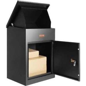 MensStore Pakketbrievenbus - Pakketbox - Anti Diefstal - Vrijstaand - Muurbevestiging - Waterdicht - Cijferslot - 35x44x58cm - Zwart