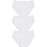 Claesen's® - Meisjes Slip 3-pack Wit - White - 95% Katoen - 5% Lycra