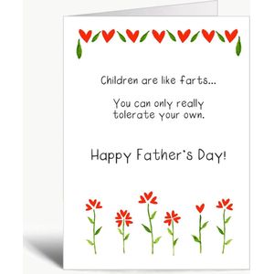 Children are like farts, you can really only tolerate your own - Vaderdag kaart - Wenskaart met envelop - Vaderdag - Father's Day - Dad - Papa - Grappig - Engels