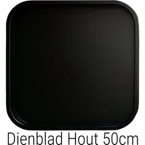 Dienblad Hout Groot 50x50cm Vierkant Zwart | Decoratieve Houten Dienbladen