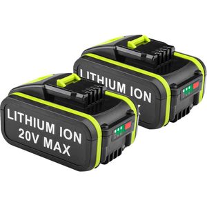 Power Tool Battery 2 stuks 20 V 5,0 Ah vervangende accu geschikt voor Worx 20 V WA3553 WR142E M700 WA3551 WA3553 WA3553.1 WA3553.2 WA3556 WA3572 WA3605 WA3641