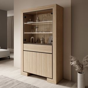 Meubella - Cayuga - Buffetkast - Eiken - 113x41x185 cm